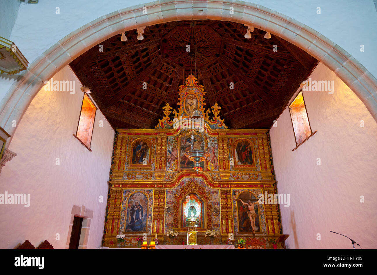Virgen de la Peña. Patrona majorera. Pueblo Vega del Río Palmas. Isla Fuerteventura. Pronvincia Las Palmas. Islas Canarias. España Stock Photo