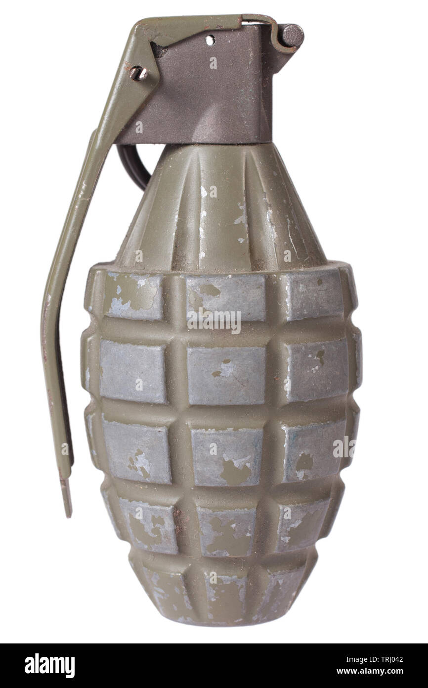 hand grenade isolated on a white background Stock Photo - Alamy