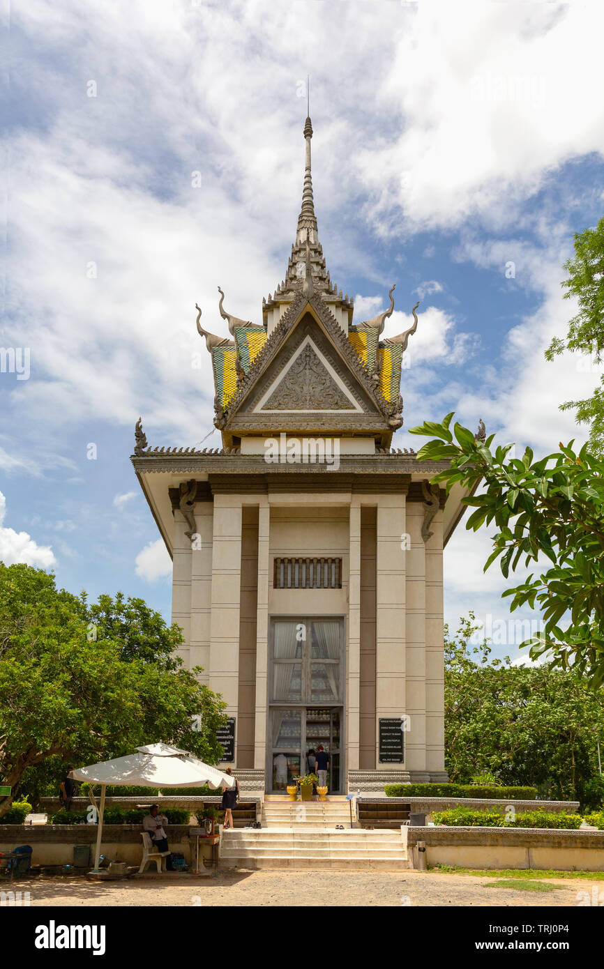 Choeung Ek Genocide Memorial Stupa at the Killing Fields,  Phnom Penh, Cambodia, Asia Stock Photo