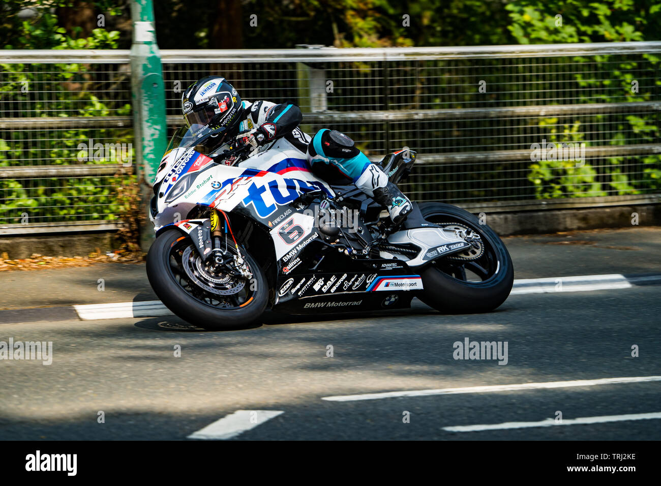 Motorcycle racers at the Isle of Man TT road race, 2019 Stock Photo - Alamy