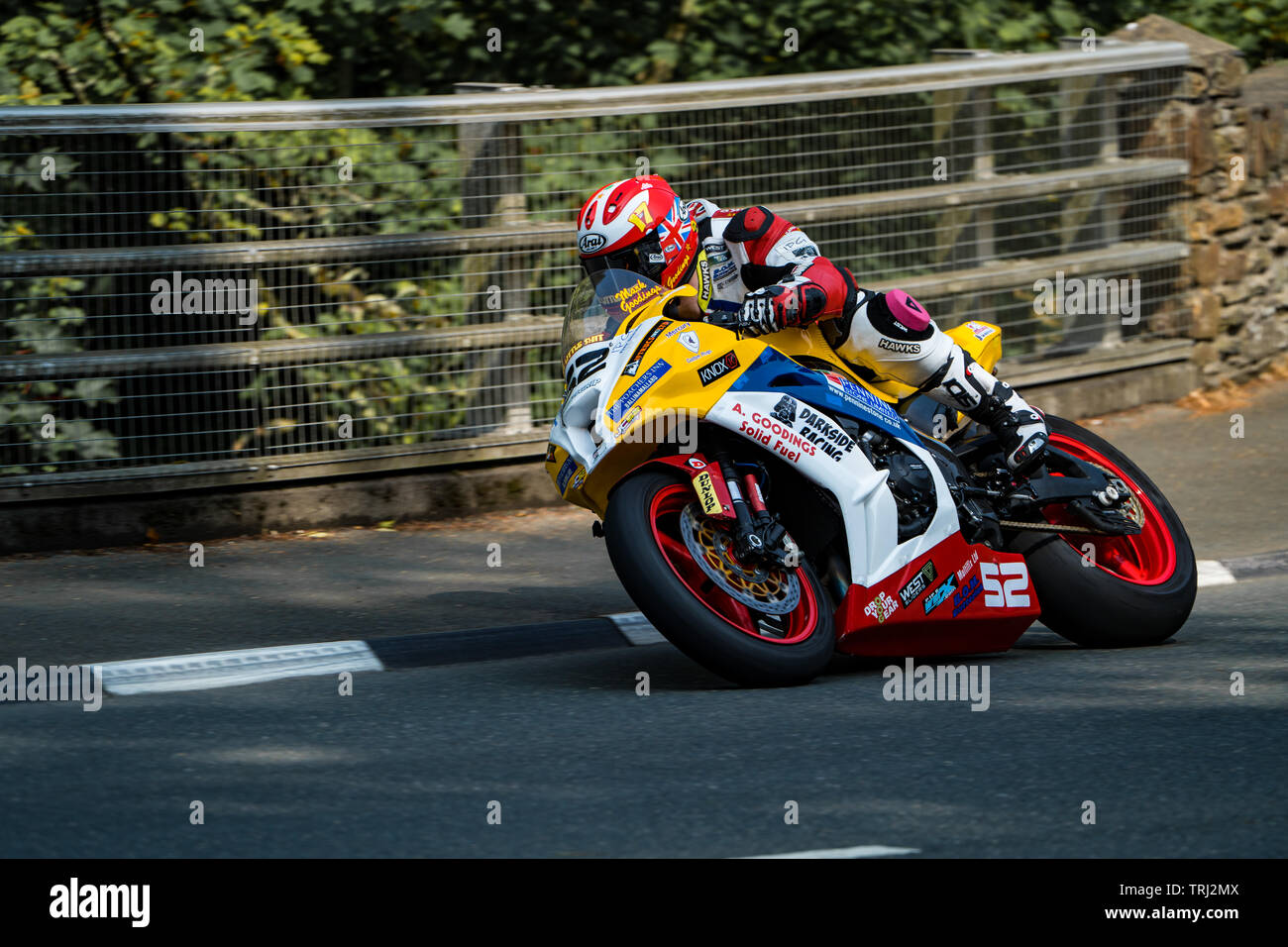 Motorcycle Racers At The Isle Of Man Tt Road Race 2019 Stock Photo Alamy Man Tt Road Race 2019 Stock Photo