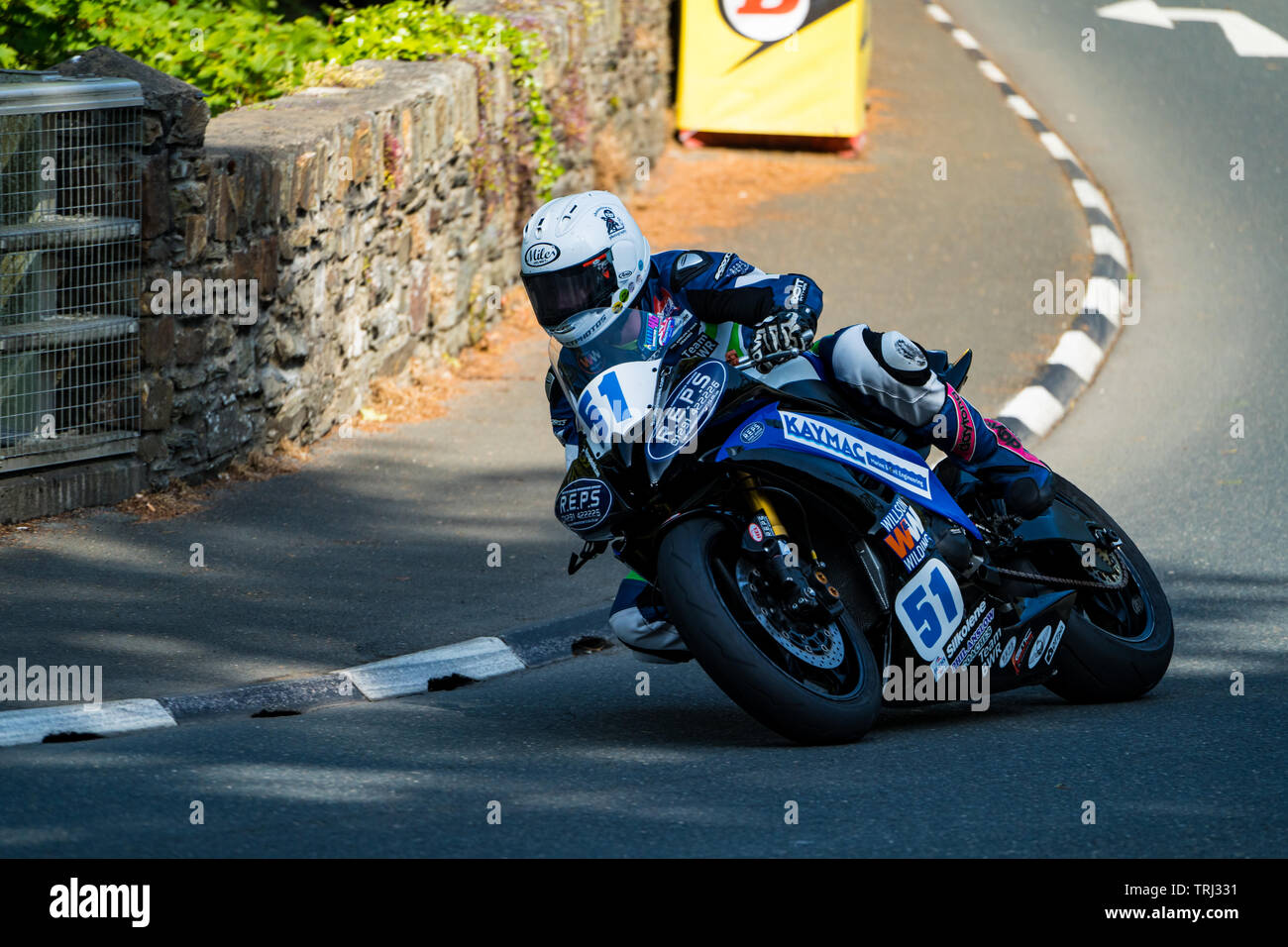 Motorcycle racers at the Isle of Man TT road race, 2019 Stock Photo - Alamy