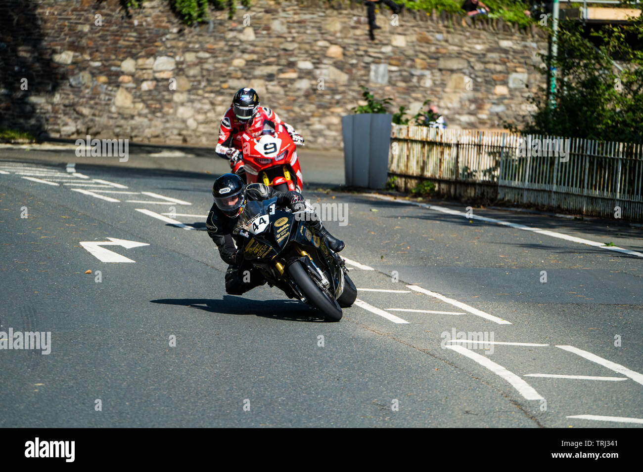 Motorcycle racers at the Isle of Man TT road race, 2019 Stock Photo - Alamy