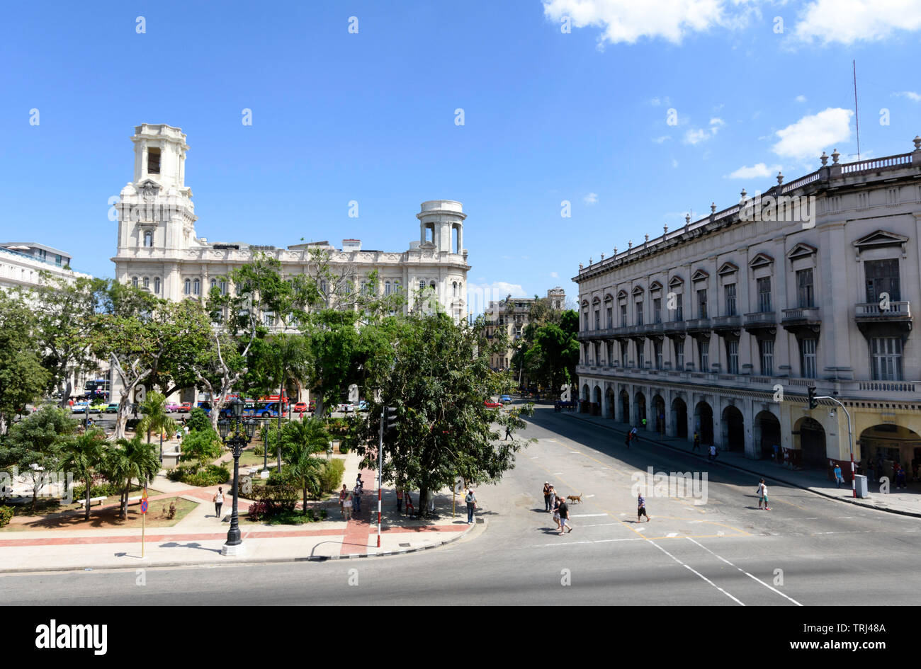 View from Grant Theater to Central Park in Havana city centre Stock Photo