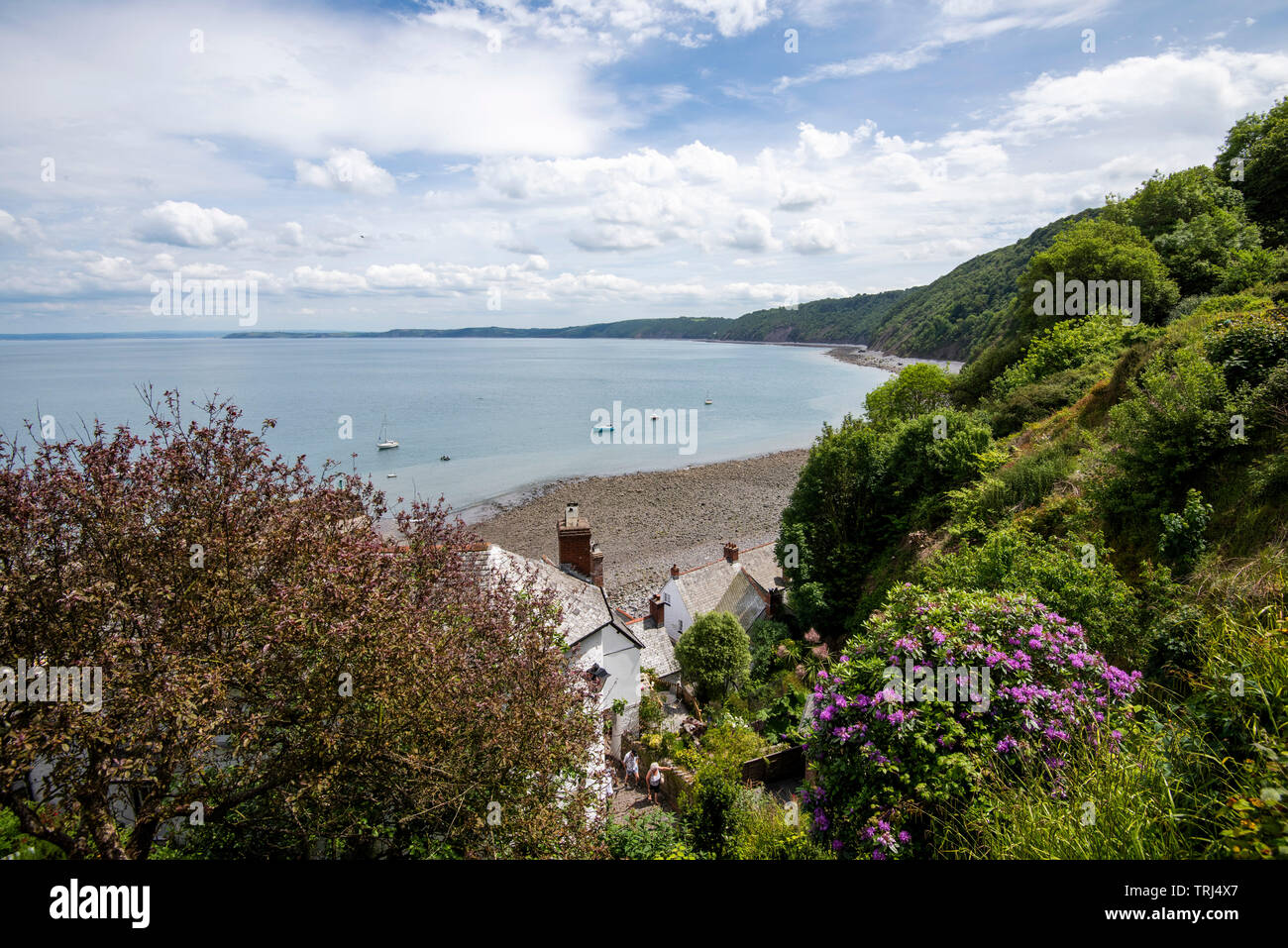 Looking down over Bideford Bay in Clovelly, Devon England UK Stock Photo