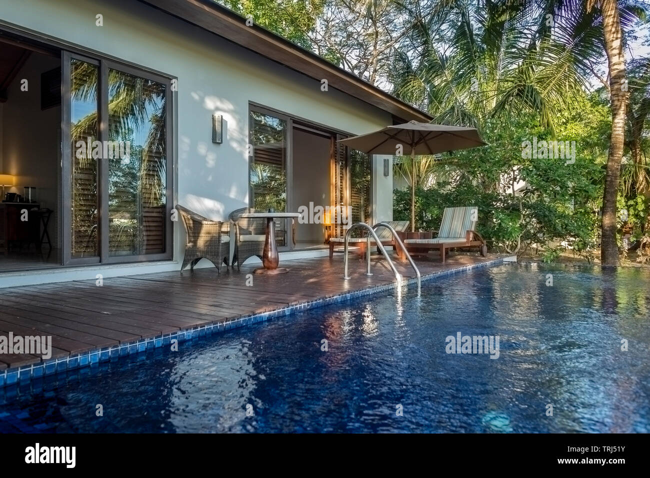 Plunge Pool Outside Five Star Hotel Room Zanzibar Tanzania
