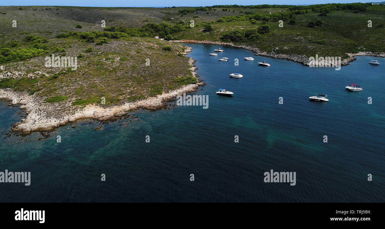 Aerial view of boats in spain Stock Photo - Alamy