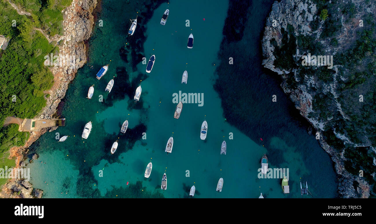 Aerial view of boats in spain Stock Photo - Alamy
