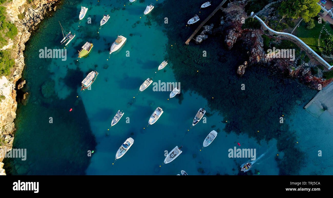 Aerial view of boats in spain Stock Photo - Alamy