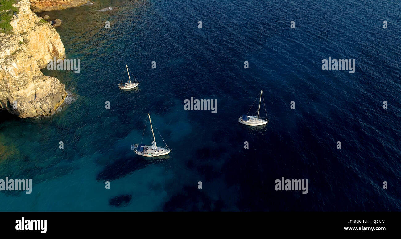 Aerial view of boats in spain Stock Photo - Alamy