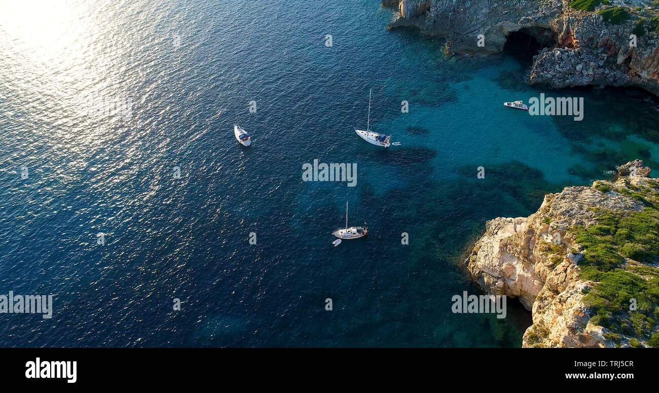 Aerial view of boats in spain Stock Photo - Alamy