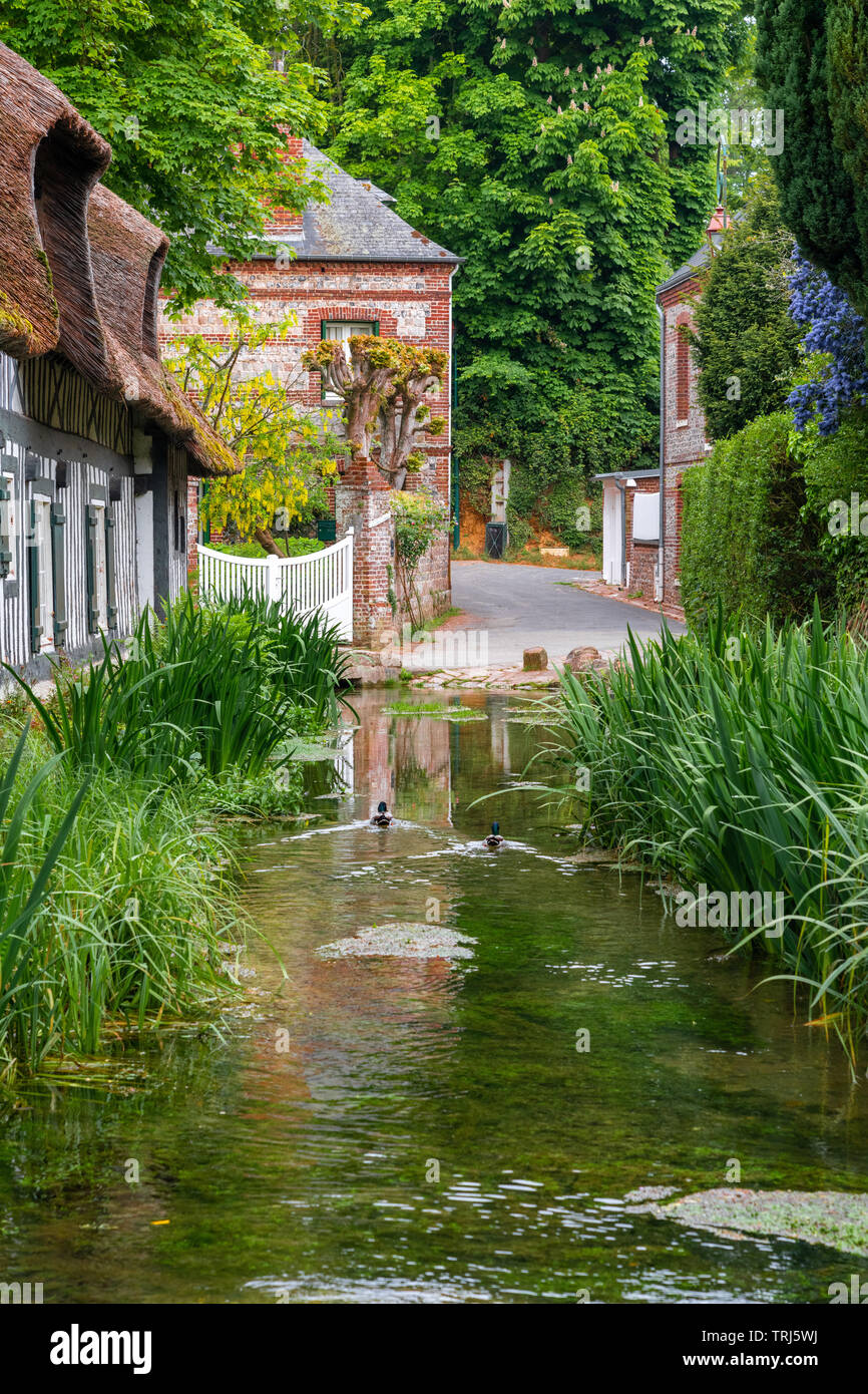 Old houses in Normandy Stock Photo