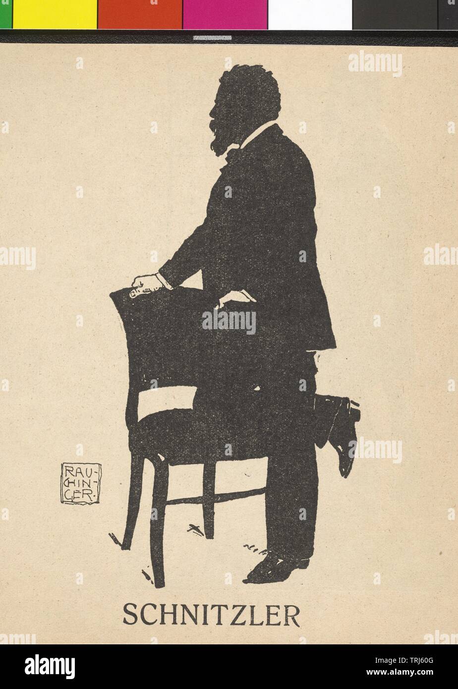 Schnitzler, Arthur, picture of the Schnitzler, Arthur, silhouette of Henry Rauchinger, Additional-Rights-Clearance-Info-Not-Available Stock Photo