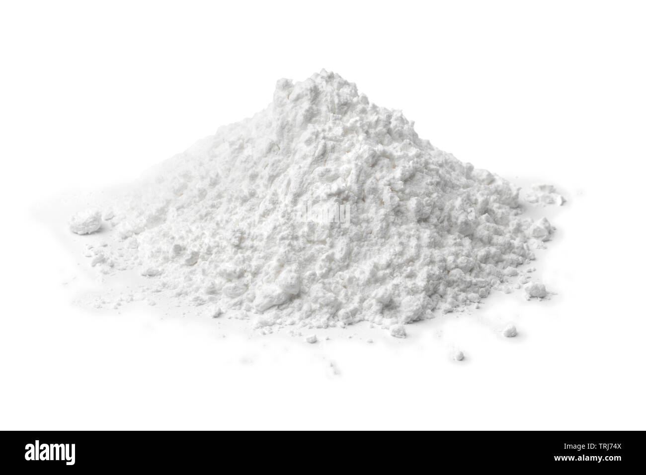 Heap of white corn starch isolated on white background Stock Photo Alamy