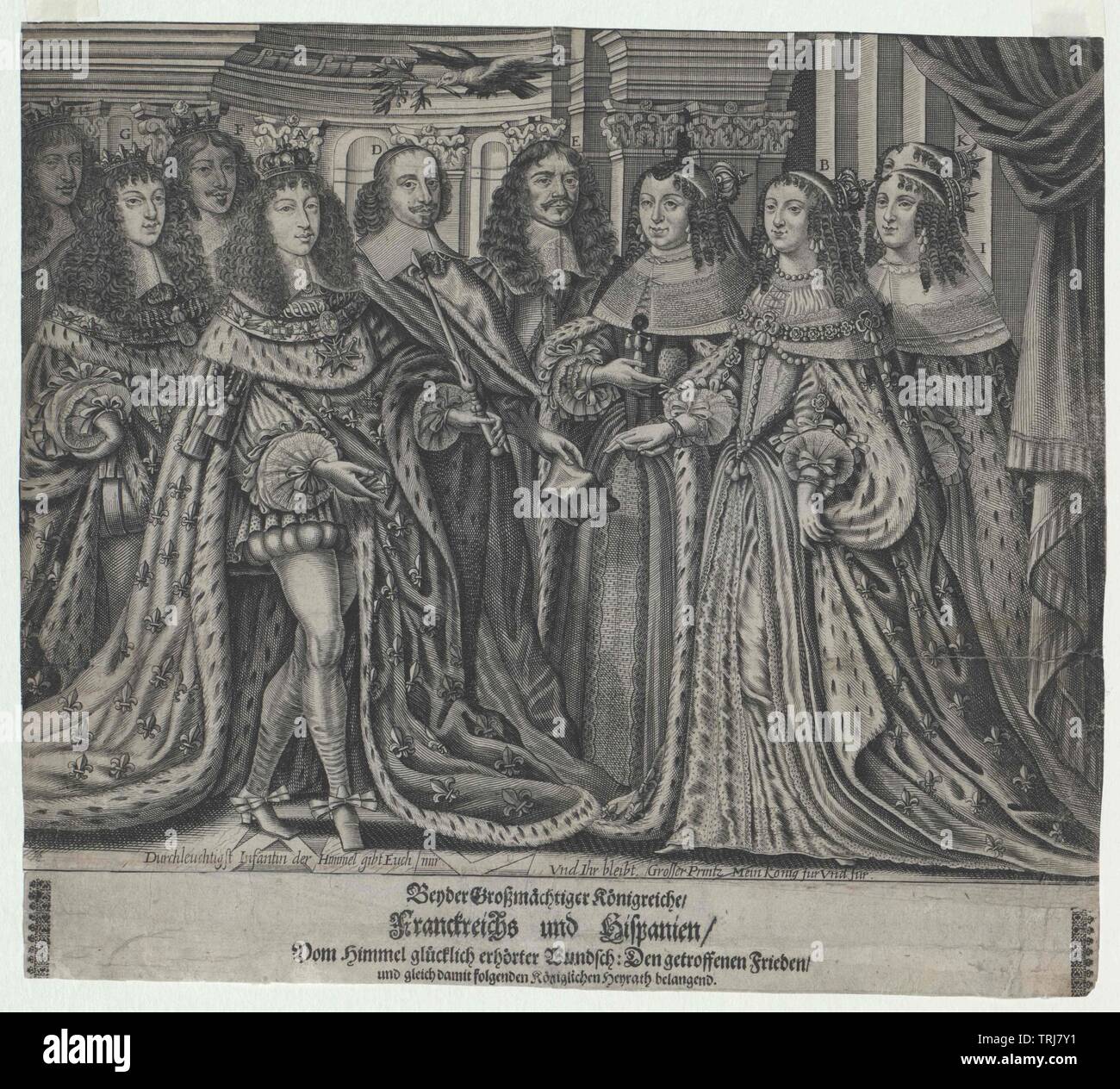 Louis XIV, King of France, published by Abraham Aubry, Additional-Rights-Clearance-Info-Not-Available Stock Photo