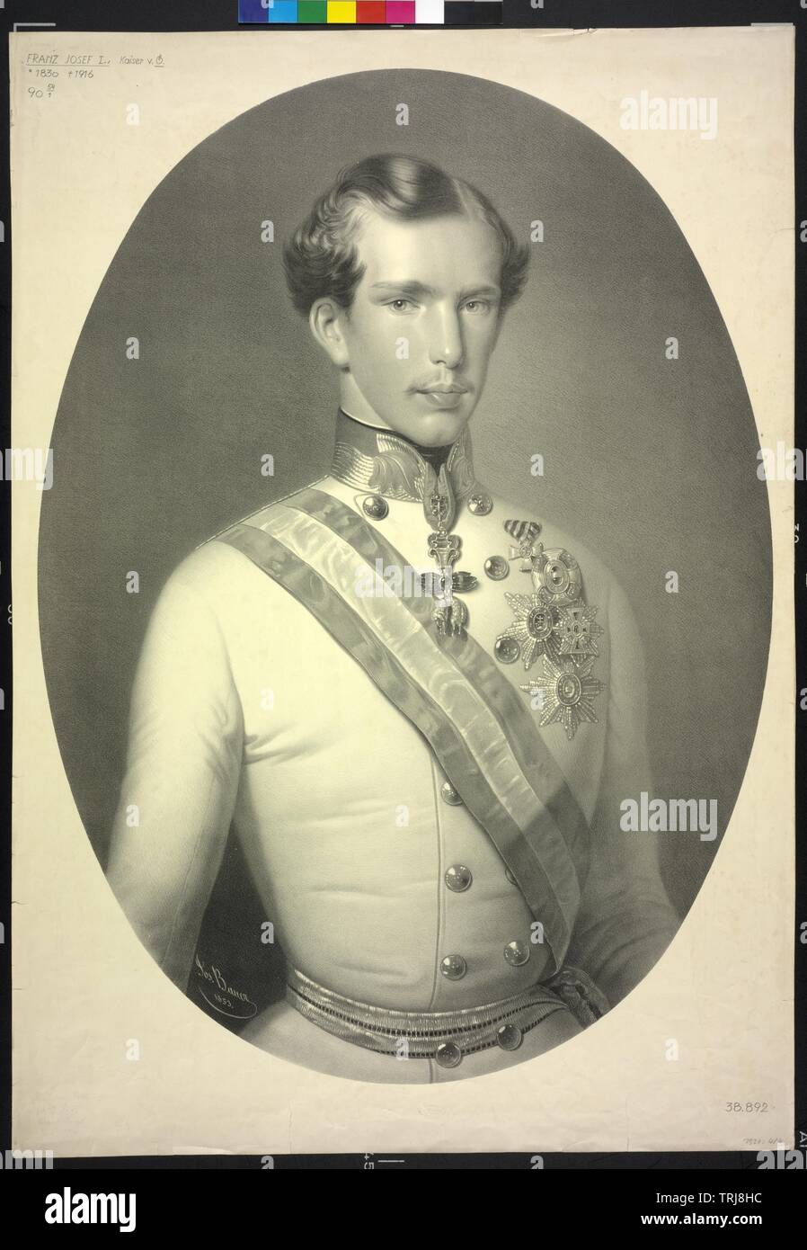 Franz Joseph I, Emperor of Austria, picture in young years in gala
