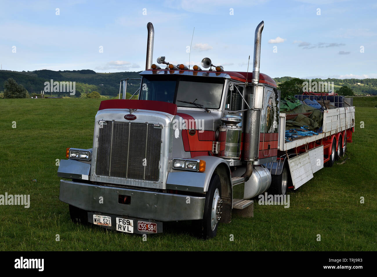 One of the trucks transporting Uncle Sam's American Circus. Stock Photo
