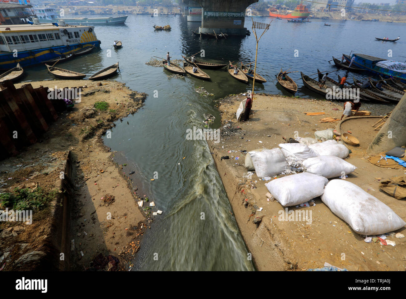 Directly dumping of industrial and human waste and garbage in the