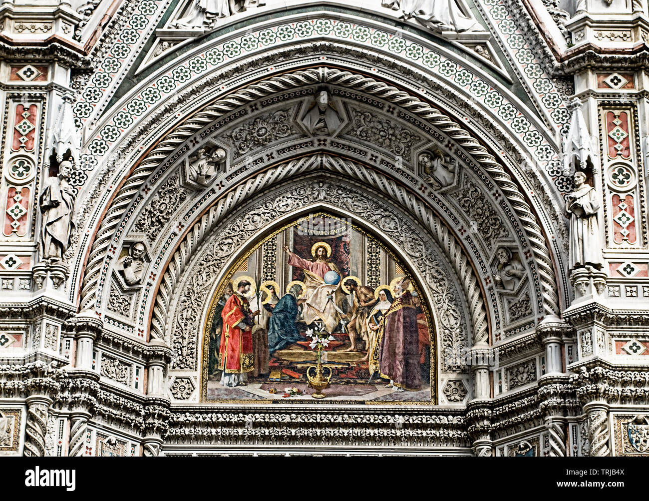 Exterior details of Santa Maria del Fiore in Florence, Italy Stock Photo