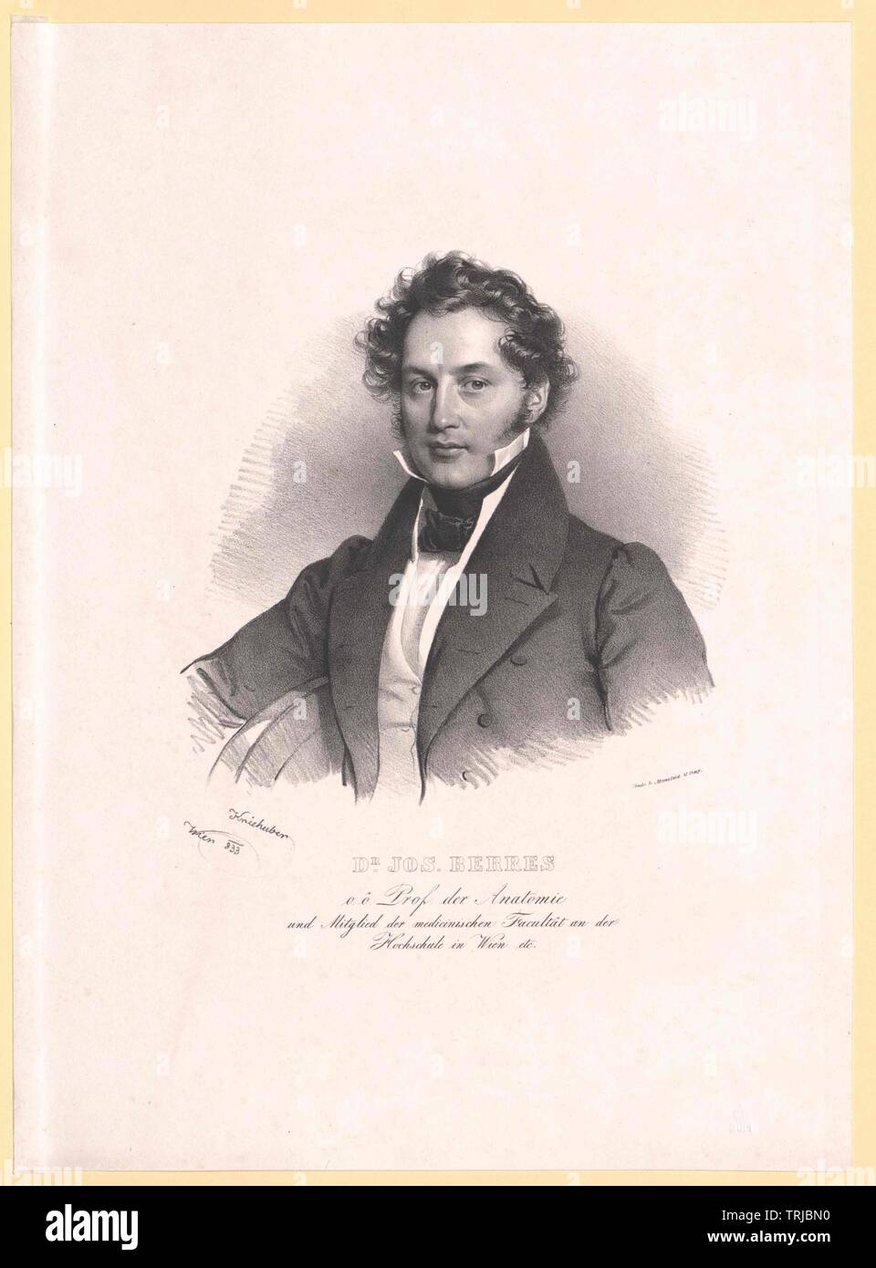 Berres, Joseph von, Austrian physician, professor of the anatomy at the universities Lviv and Vienna (1831 et sequentes), peerage 1842 09 21, Additional-Rights-Clearance-Info-Not-Available Stock Photo