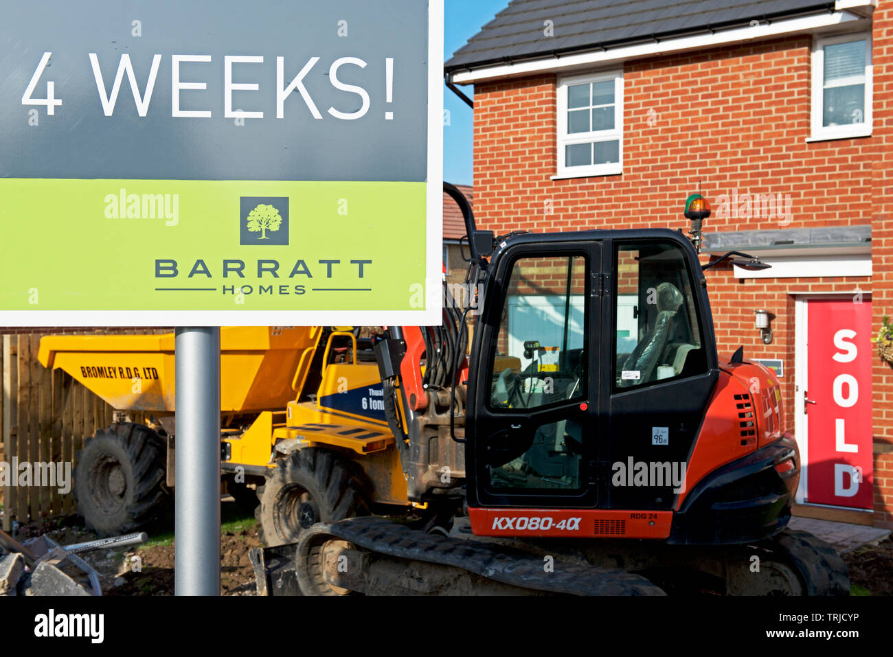 New homes being built by Barratt builders in the village of Carlton