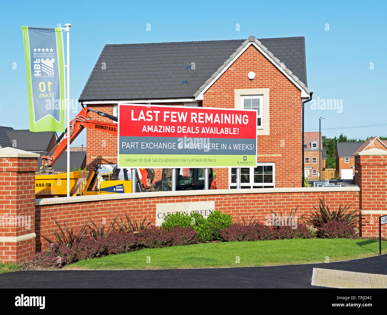 New homes being built by Barratt builders in the village of Carlton