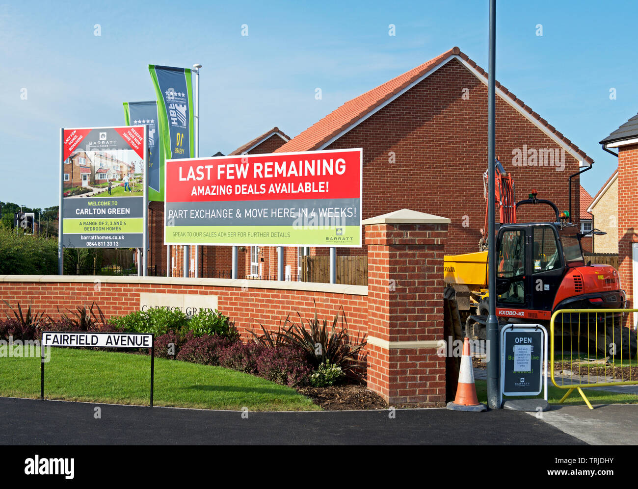 New homes being built by Barratt builders in the village of Carlton