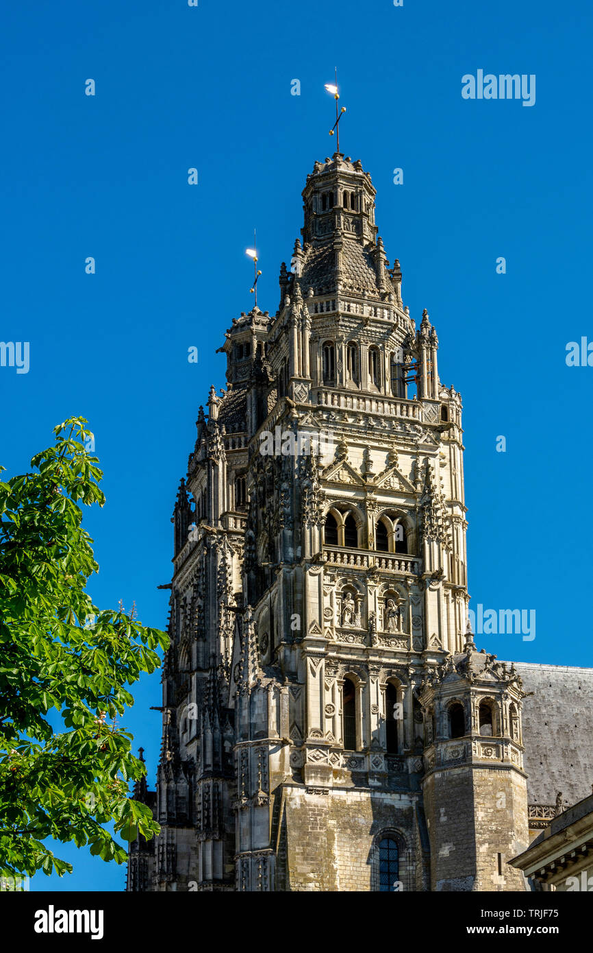 Saint-Gatien's cathedral of Tours city, Indre et Loire, Centre Val de Loire, France Stock Photo