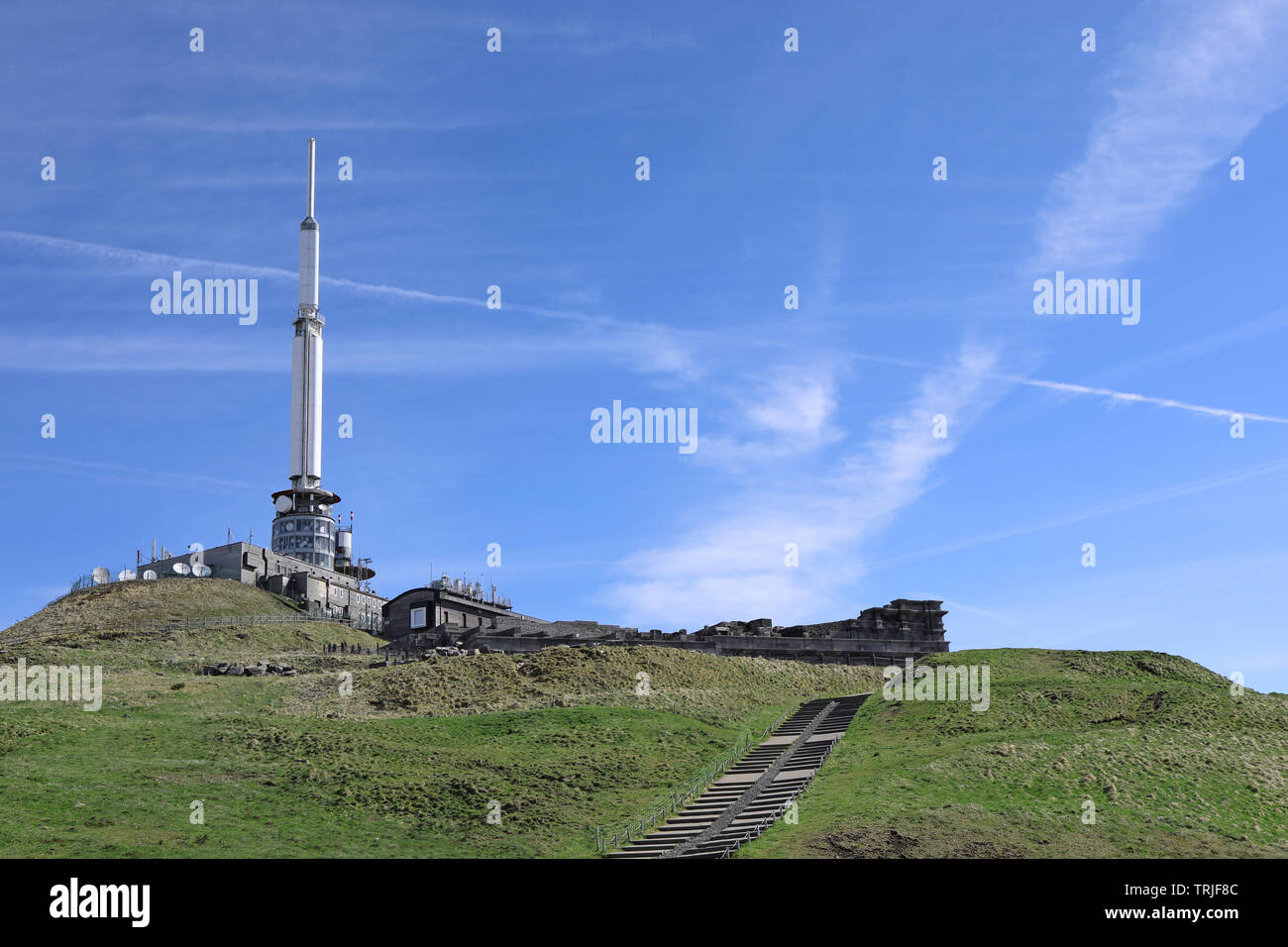 the puy de dome volcano summit. Auvergne, France, Europe Stock Photo