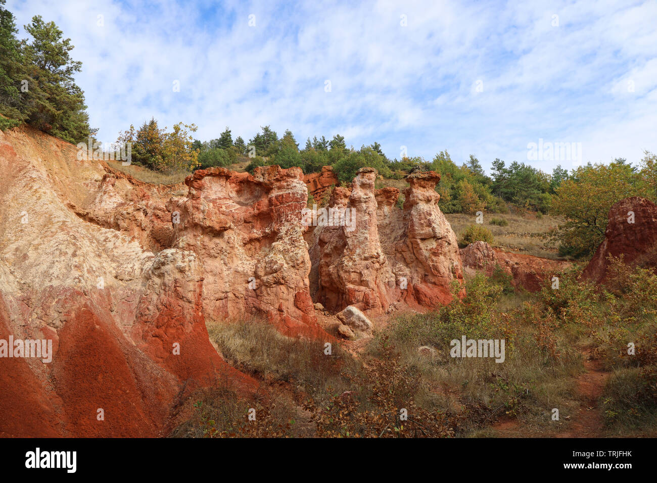 The “ vallee des saints “ is a famous geological formation situated in Auvergne, France Stock Photo