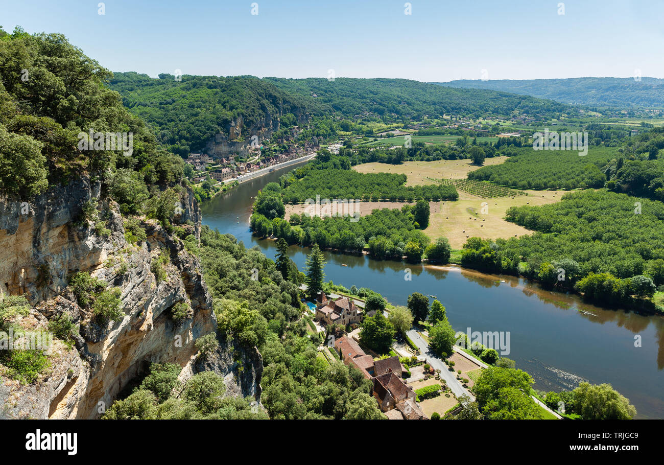 La Roque Gageac from Château de Marqueyssac Dordogne valley France Stock Photo