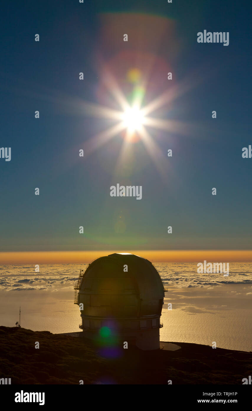 Gran Telescopio Canarias. Observatorio Astrofísico del Roque de los Muchachos. Parque Nacional de la Caldera de Taburiente. Isla La Palma. Provincia S Stock Photo