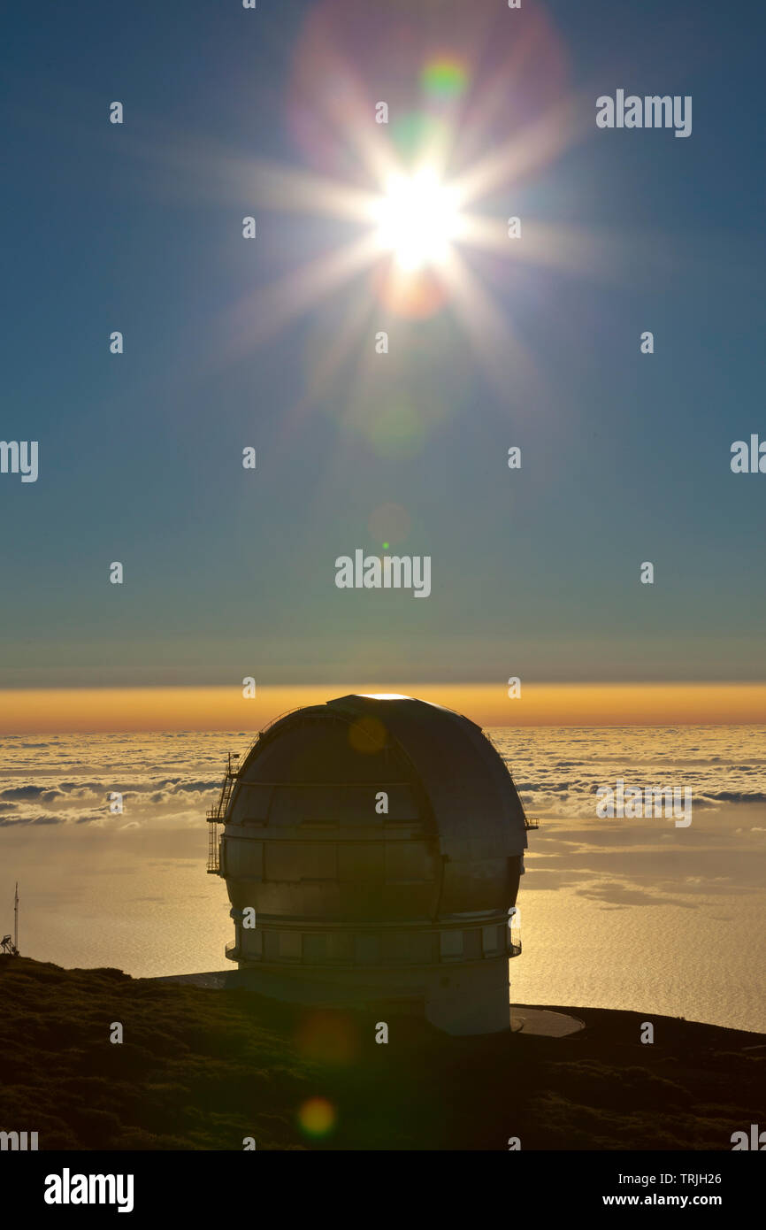 Gran Telescopio Canarias. Observatorio Astrofísico del Roque de los Muchachos. Parque Nacional de la Caldera de Taburiente. Isla La Palma. Provincia S Stock Photo