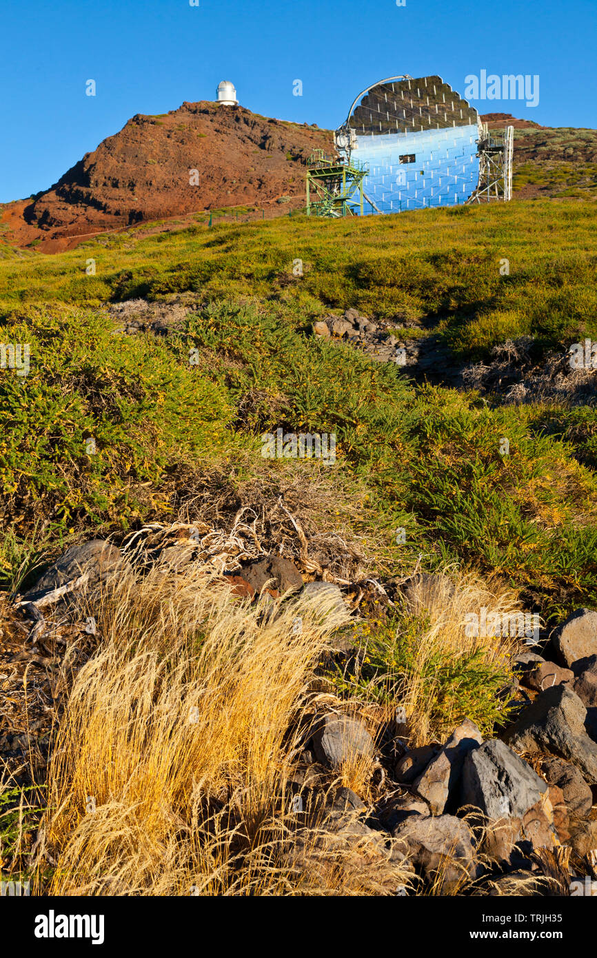 Observatorio Astrofísico del Roque de los Muchachos. Parque Nacional de la Caldera de Taburiente. Isla La Palma. Provincia Santa Cruz. Islas Canarias. Stock Photo