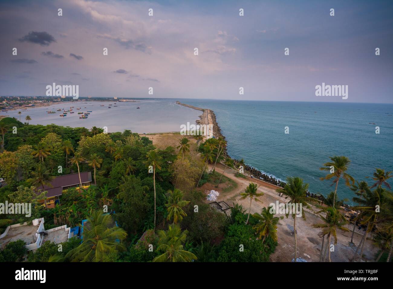 Kollam, Kerala, India - May 17, 2019: Image shoted from the top of Thangaserry light house Stock Photo