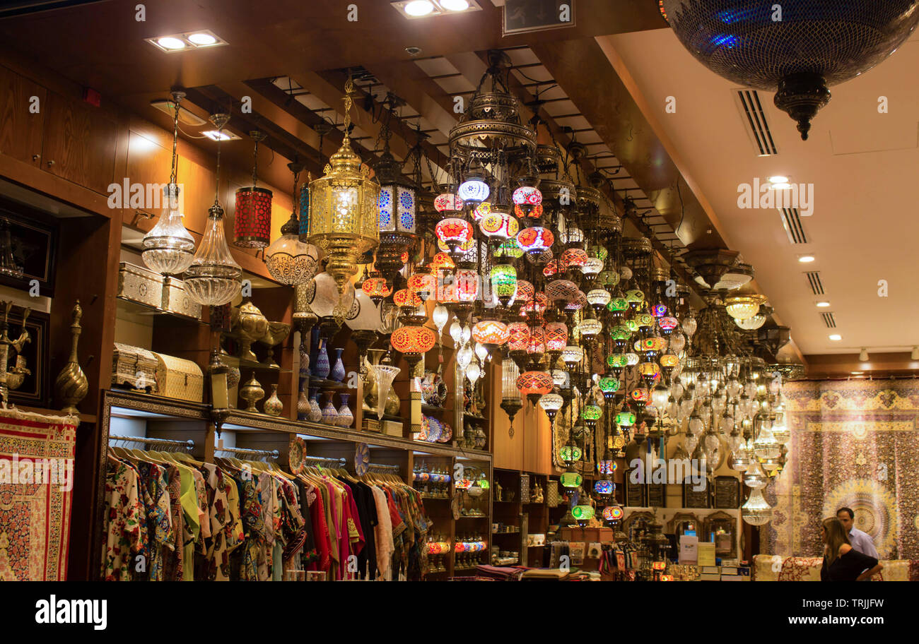 Dubai, UAE December 1, 2017 Handicraft items in Dubai mall Stock