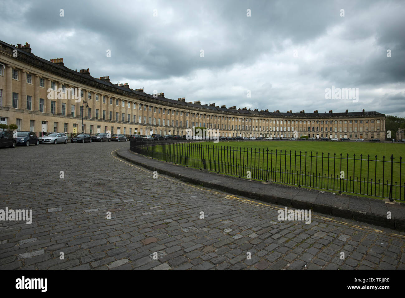 Bath Somerset England UK. June 2019 The Royal Crescent. The Royal Crescent is a row of 30 terraced houses laid out in a sweeping crescent in the city Stock Photo
