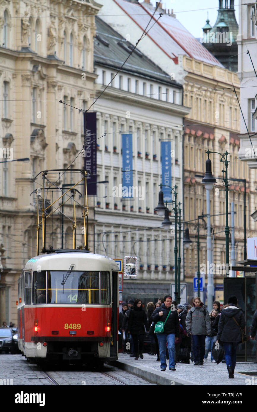 Tramway. Prague. Czech Republic. Stock Photo