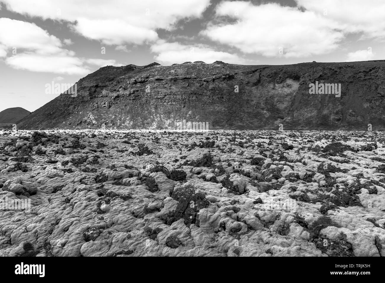 KRYSUVIKURBERG, ICELAND - Lava field, volcanic landscape in southwestern Iceland. Stock Photo
