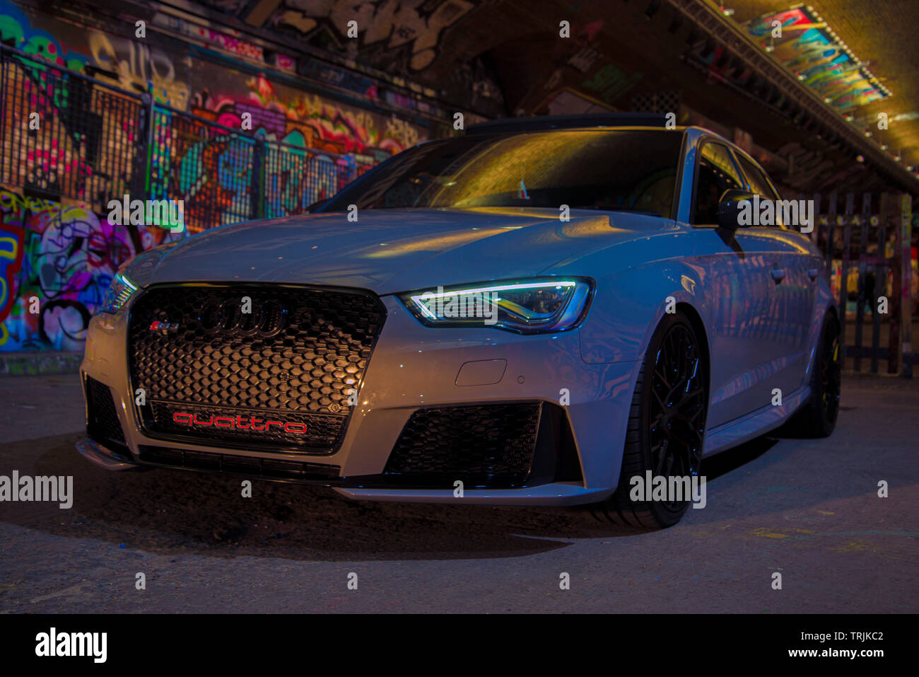 Modified and tuned Audi RS3 Stock Photo