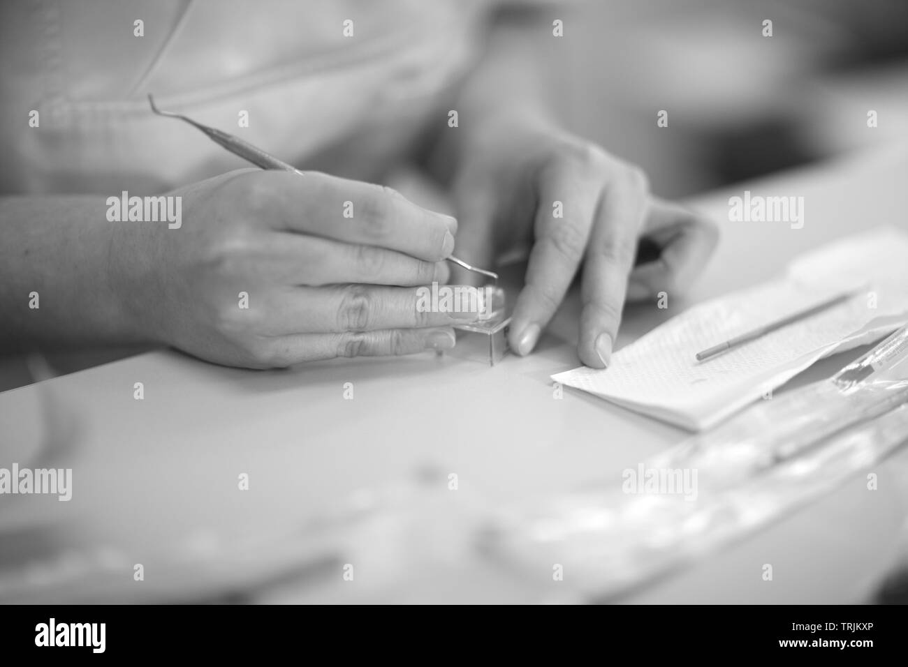 Making of dentures in a dental laboratory Stock Photo Alamy