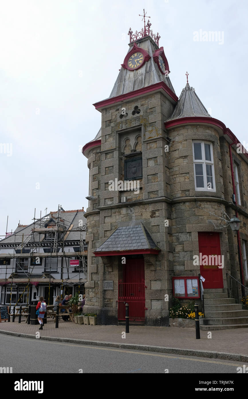 Town Hall in the Cornish seaside town of Marion Stock Photo Alamy
