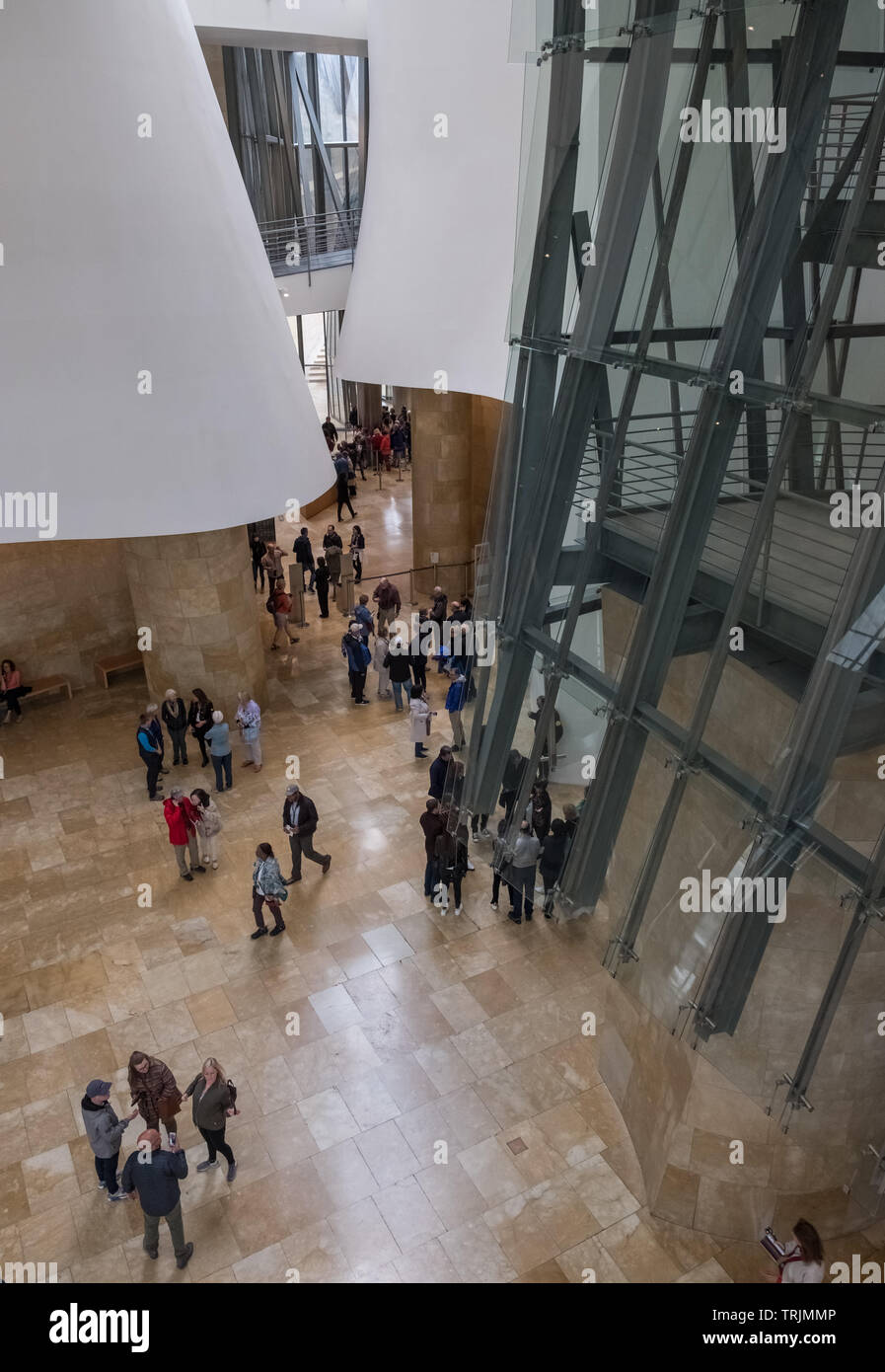 Interior Atrium Of Guggenheim Museum Bilbao Spain Stock