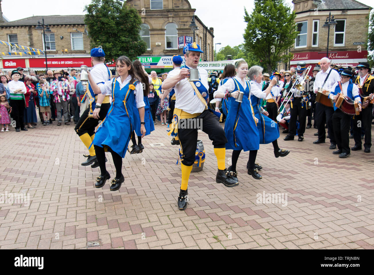 Wakefield Morris Dancers at the Ossett Beercart in June 2019 Stock