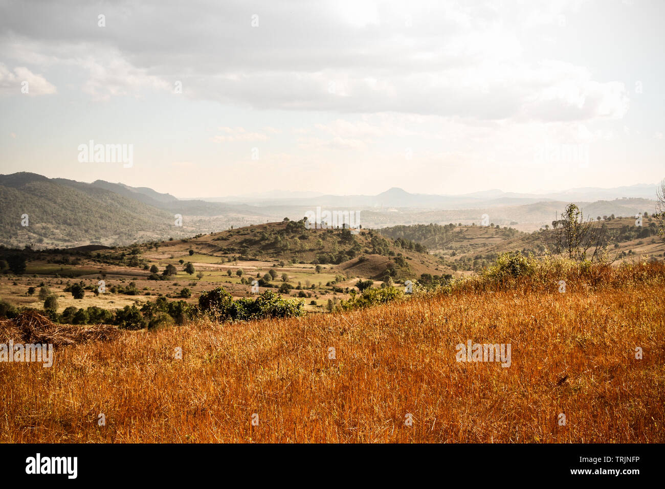 Rural landscape in the area of Inle Lake (Myanmar) Stock Photo