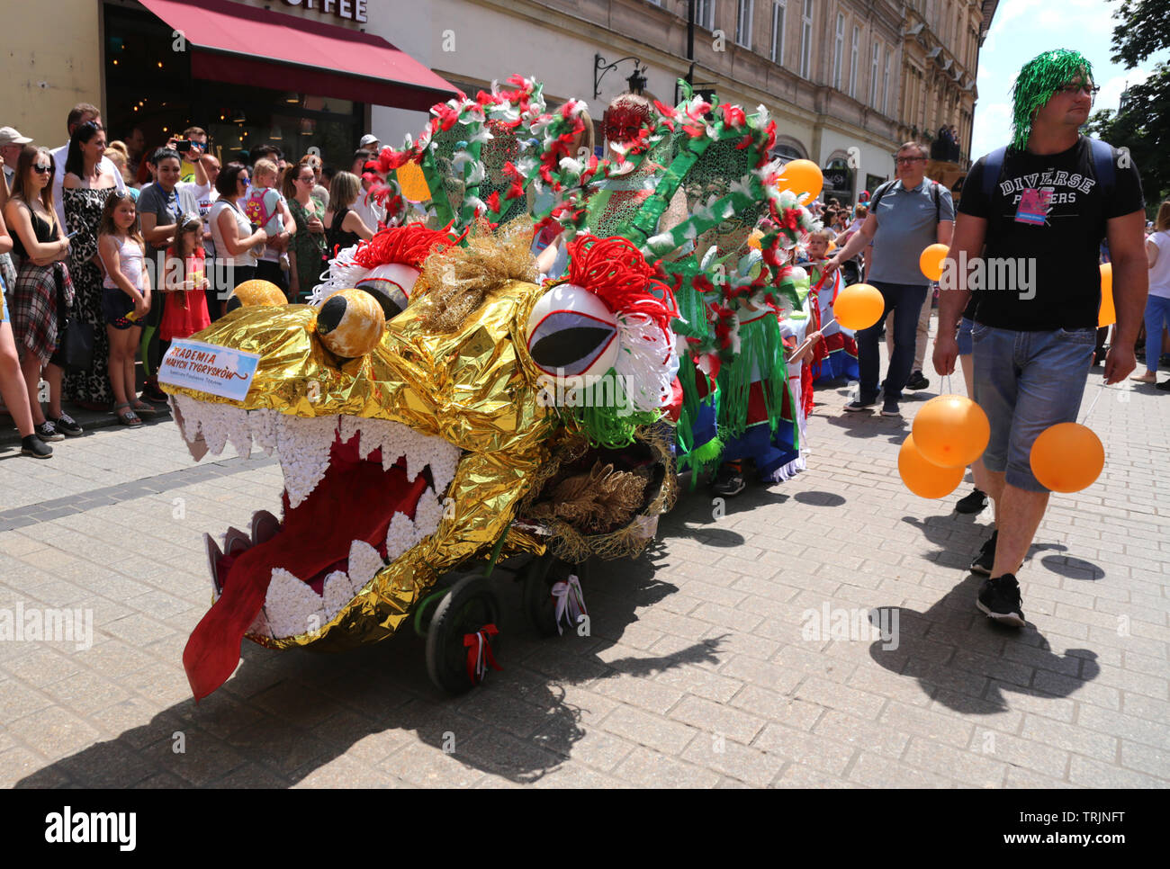 Krakow. Cracow. Poland. Dragons Parade, the annual event in the centre of  Old Town Stock Photo - Alamy