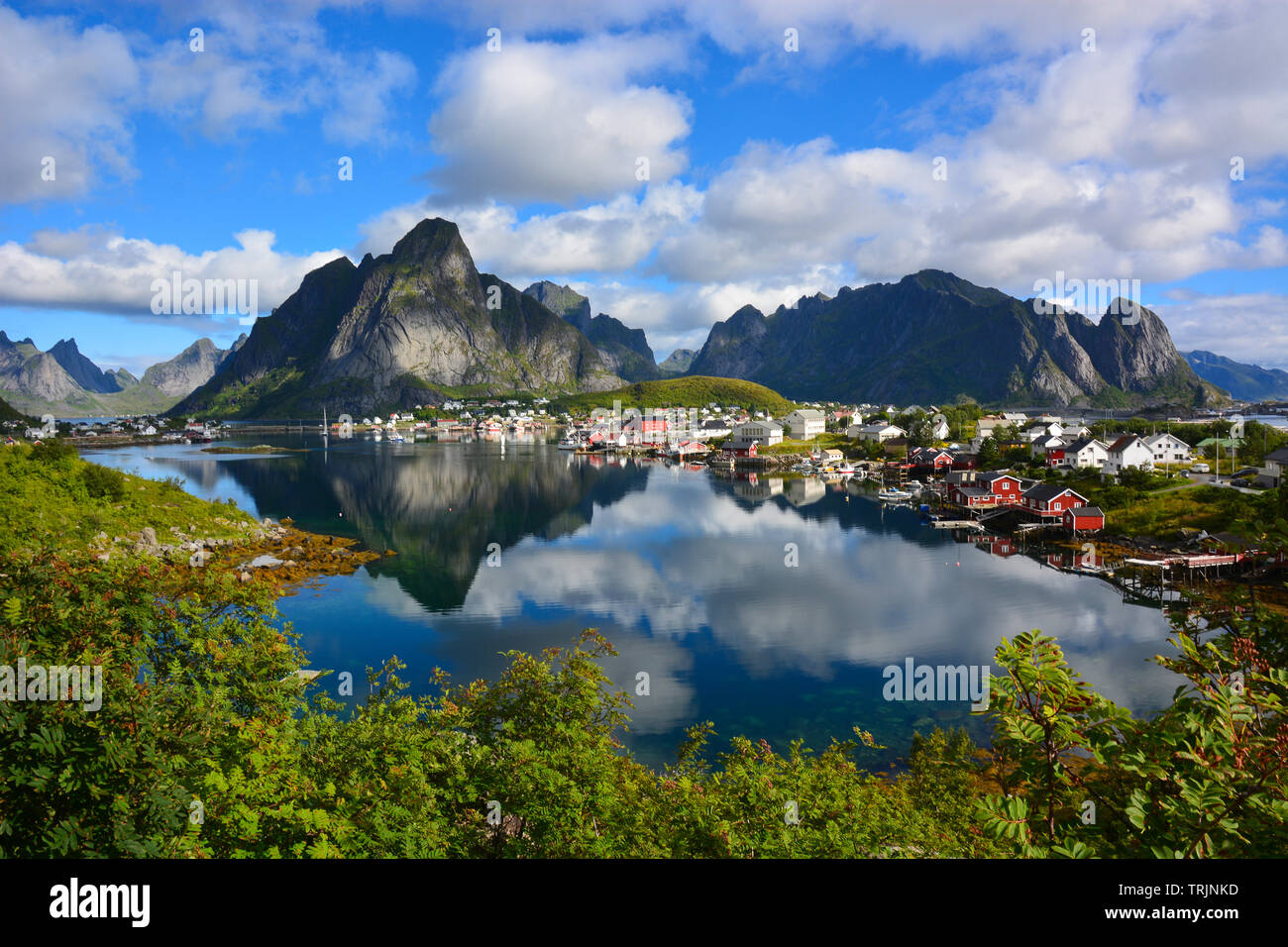 Fishing village Reine at Lofoten Islands, Norway Stock Photo