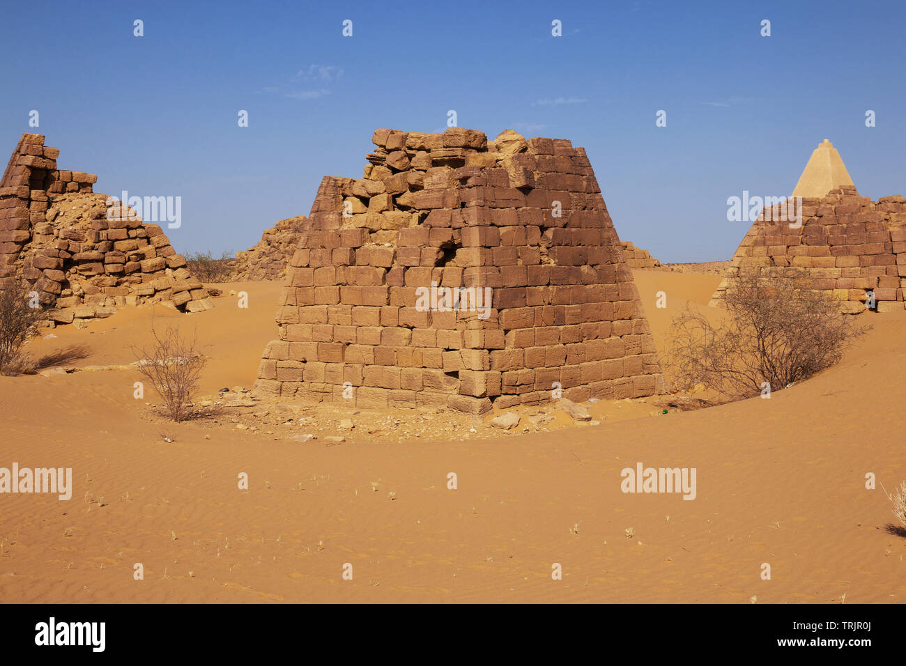 The ancient pyramids of Meroe in Sudan's desert Stock Photo - Alamy