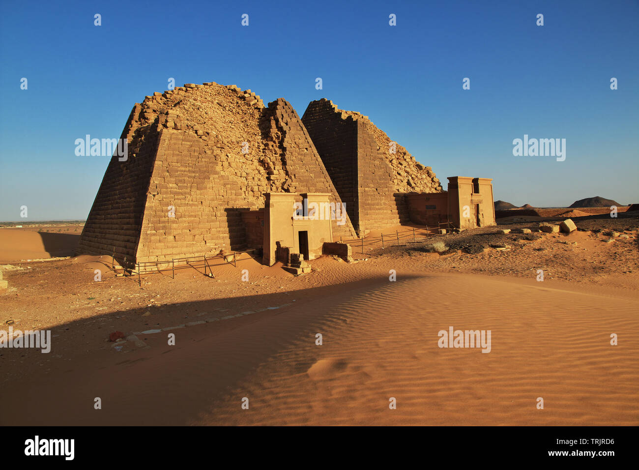 The ancient pyramids of Meroe in Sudan's desert Stock Photo - Alamy