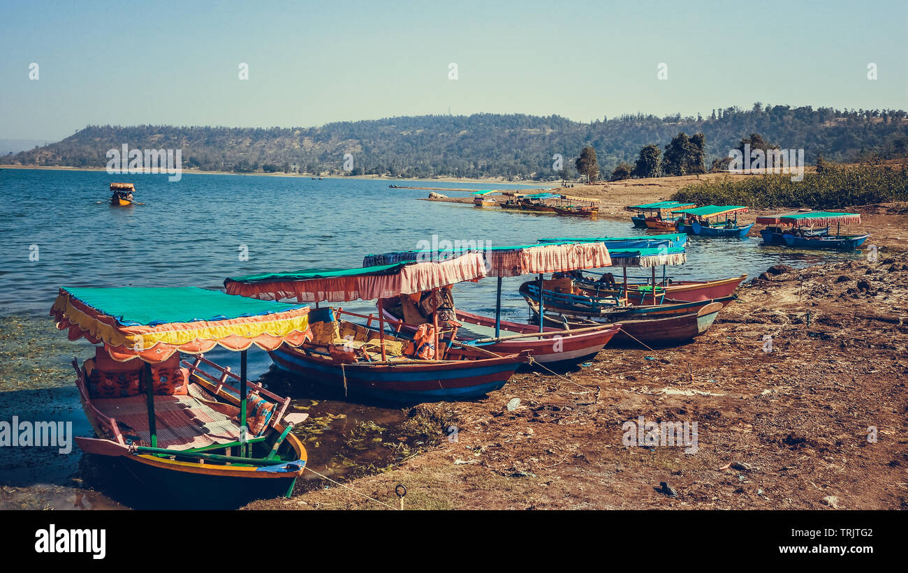 Dudhni Lake is one of the most scenic place and serene atmosphere with the huge waterfront in the Union Territory of India. Dudhni Lake is about 40 km Stock Photo